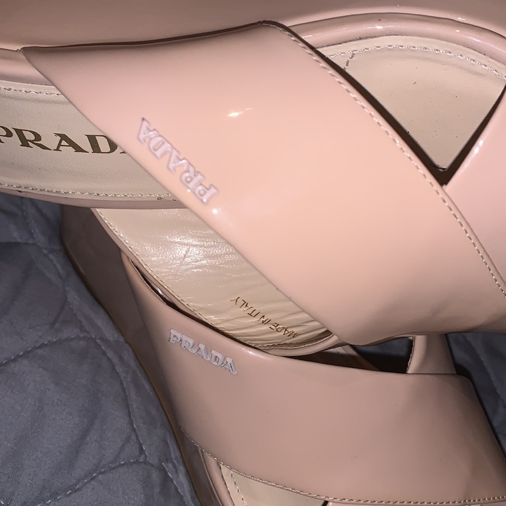 PRADA Wedge Sandal ~ Nude - Picture 14 of 17